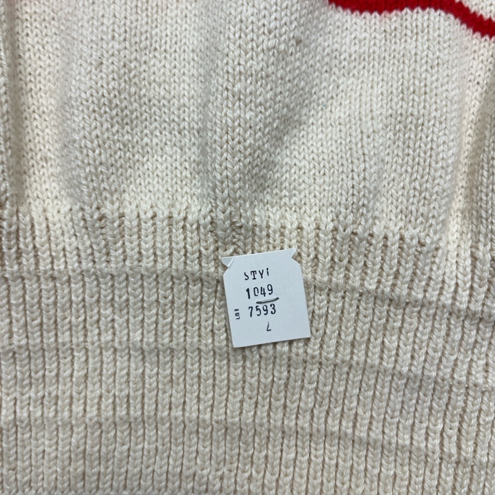 Par Four Sweater Vintage 90’s Deadstock Cream Red Stripes 100% Cotton Golf EUC - Picture 11 of 15